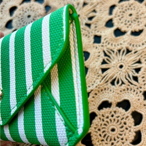 Kate Spade Striped Green and White Card Holder - Picture 4 of 5